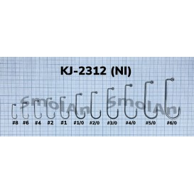 Джиговый крючок тигровый коготь KJ-2312 №1 Ni (никель), 1 уп. (1000 шт.)